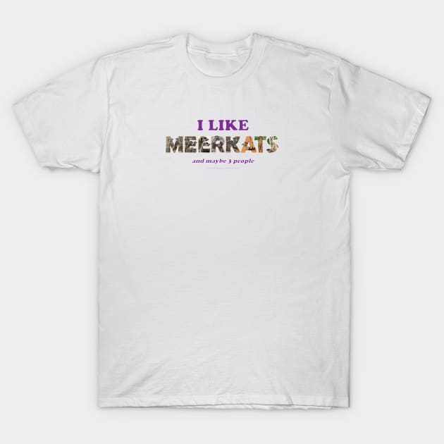 I like meerkats and maybe 3 people - wildlife oil painting word art T-Shirt by DawnDesignsWordArt